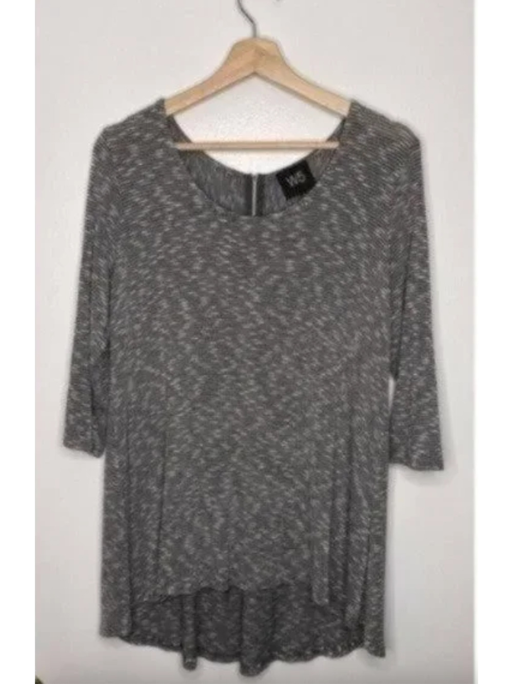 W5 Women's Black White Stripe Hi-Low Knit Top